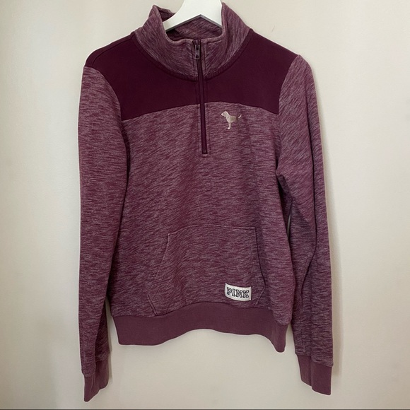 PINK Victoria's Secret Tops - Victoria's Secret Quarter-Zip Pullover Love PINK